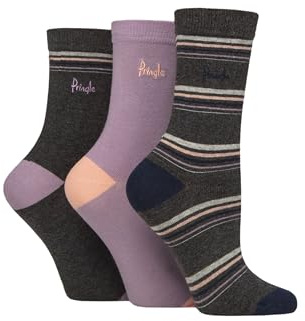 Pringle of Scotland Ladies Patterned Cotton Socks Pack of 3