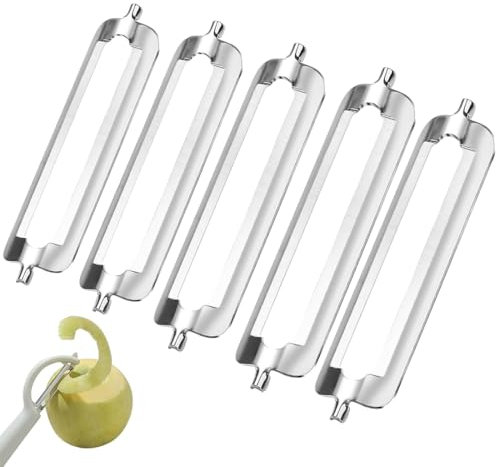 XURJUMI 5 Pezzi Lame Di Ricambio Per Pelapatate Lame Di Ricambio Per Pelapatate A Lama Piatta Professionale, Lama Per Pelapatate Turbo, Doppia Lama Originale In Acciaio Inox Per Asparagi