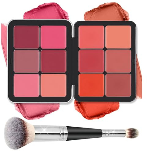 Joyeee Fard Illuminante Contouring Viso, 12colori Multiuse Blush Hignlighter Blush in Polvere Make Up Palette per Guancia Occhi Labbra Lunga Durata Penna Trucco per Ragazze Donne Makeup Regalo Set