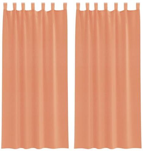 vidaXL Voile Vorhänge mit Schlaufen 2 STK. Terrakottarot 140x225 cm, Gardine, transparenter Vorhang, Fenster-Voile, Fensterdekoration