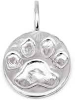 SINGULARU - Charm Huella. Latón con acabado en Baño de Rodio. Colgante con Motivo. Joyas para Mujer