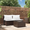 Myheimly 3 TLG.Garten Lounge Set mit Kissen Braun Poly Rattan Braun 2xMittelteil Tisch