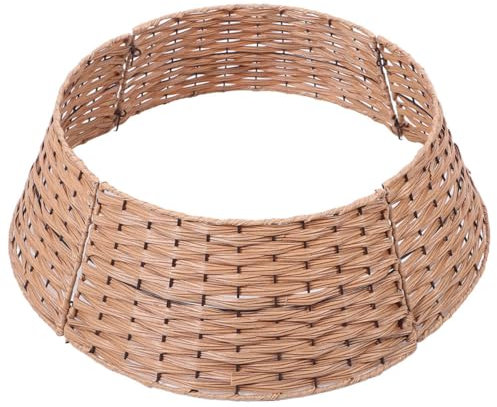 Alipis Jupe Sapin Noël Circulaire Multifonctionnelle Cache Pied Sapin Noël Et Barrière De Protection pour Support Sûr Et Décoration Festive Tressé Style Ferme Rustique
