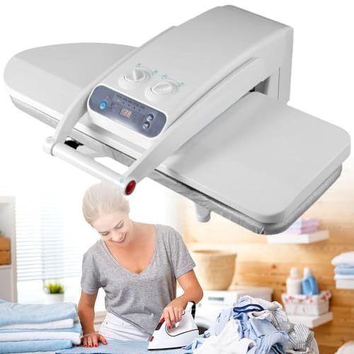 HNBYLMM Prensa de Planchado de Vapor, Plancha de Vapor de 1400W con Pantalla LED, 5 ajustes de Tela y ráfagas de Vapor, Plancha de Vapor Grande de 650X240mm con Temperatura Ajustable