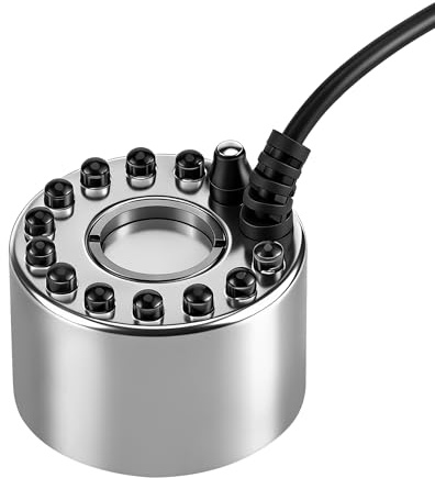 JSMTKJ Nebulizzatore ad Ultrasuoni, Mini Macchina della Nebbia dello Stagno | con 24V Adattatore per Acquario, Stagno, Serbatoio di Pesce, Rocky, Fontana Interna