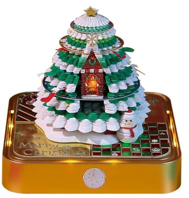 2026 3D-Weihnachtsbaum-Schreibtischkalender mit LED-Licht, 3D-Abreißkalender, Papier, Jahr, neue Geschenke, Schnitzen, Notizblock, 2025 2026, Weihnachtskalender, Zeitkalender 2026, Tränennobaum, 2026