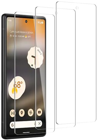 SUJASEN 3 Pièces Protection D'écran pour Google pixel 6A Film, Verre Trempé, Anti Rayures, Sans Bulles