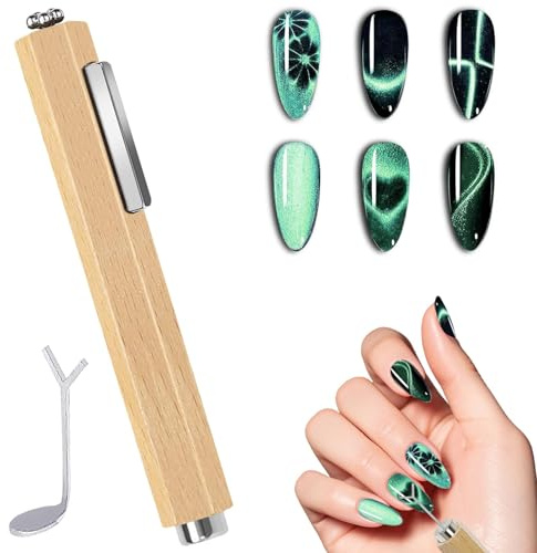 Evadollina Cat Eye Magnet, 3-in-1-Nagelmagnet mit herzförmigem Katzenaugen-Werkzeug, Nageldesign, Nageldesign Zubehör, Nail Art-Zubehör, für Heimwerker, Salon