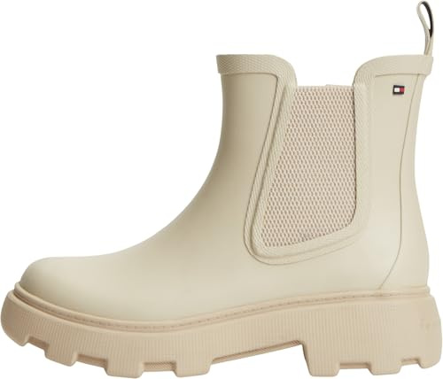 Tommy Hilfiger Rubber Flag Cleated Rainboot Fw0fw09387, Stivali da Pioggia Donna