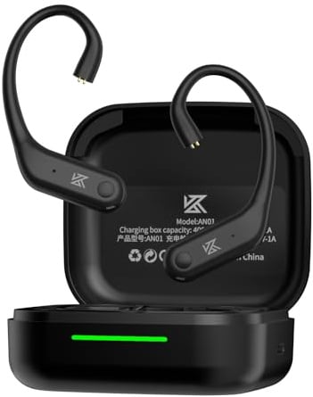 KZ AN01 True Wireless Bluetooth 5.4 Kopfhörer-Modul, Wireless Adapter for IEM, kabellose Ohrbügel-Kopfhörer mit aktiver Geräuschunterdrückung (ANC), 40 Stunden Wiedergabezeit (2-polig 0,78 mm)