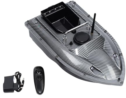 HeinaTond Futterboot mit 500M RC Bait Boat 1.5kg Fischköder Kapazität LED-Licht Doppelmotor für Nachtangeln Fischköder Boot mit Fernsteuerung Automatische Rückkehr Angeln Köderboot mit Echolot