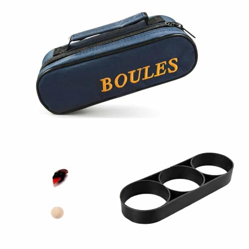 Journdream Boccia-Kugel Tragetasche für 3 Bälle, aus hochwertigem Nylon und Oxford-Stoff, inklusive Marker und Zielball, geeignet für Outdoor-Sportarten,Boule Kugeln Tragetasche (ohne Bälle)