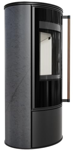KRATKI ERIK Ø150 5,5 kW Keramikofen GRAFITE SATIN Stahldeckel Soft-Close