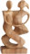 GURU SHOP Holzfigur, Statue, Deko Objekt Feng Shui 30 cm - Tanzpaar/Hellbraun, Dekoobjekte