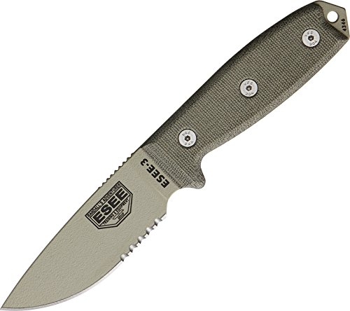 ESEE Model 3 Couteau Mixte Adulte, Vert