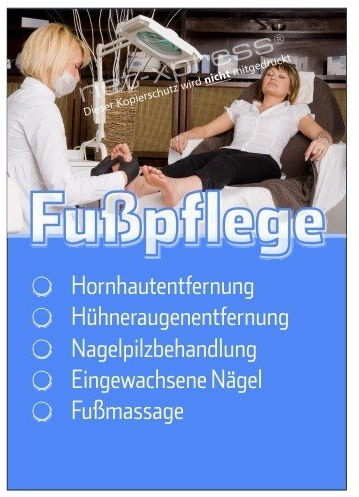 net-xpress Plakat Fußpflege für Kundenstopper etc. DIN A1, Werbeplakat Poster Nagelstudio