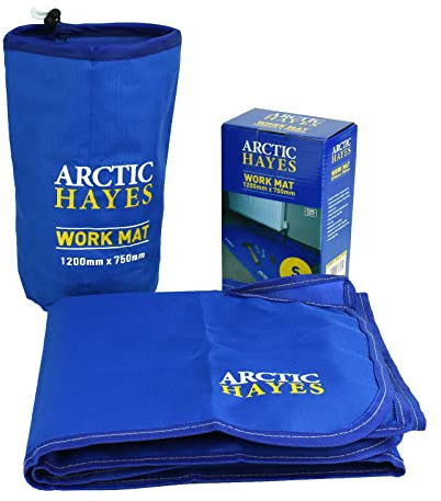 Arctic Hayes WM1 Plumbers' Work Mat, Anti-slip, Waterproof & Chemicals’ Resistant Floor Protector Mat (1200mm x 750mm), Suitable for Indoor & Outdoor Use, Blue