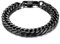 JewelryWe Schmuck Klassisch Edelstahl Herren Armband, groß schwer breit Schwarz Panzerarmband Panzerkette Partnerarmband Armkette Armreif, 21cm 10mm Breite