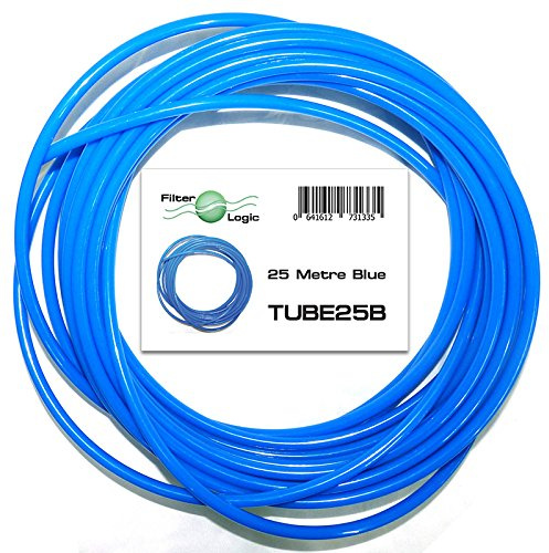 25 Metres Blue 1/4” 6.4mm OD - LDPE tubing pipe for fridge water filters