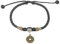 Bracelet cheville femme en cuir tressé noir, réglable, orné d'une pièce de monnaie antique chinoise en laiton