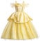 Petites Filles Princesse Belle Costume Off épaule par Couches Dress Up (9-10T)