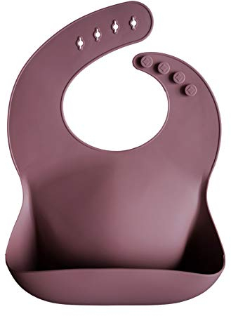 mushie Silikon Bib für Kinder | Lätzchen mit Auffangschale | BPA frei Wasserdicht | Abwaschbar Lätzchen mit verstellae Passform | Sichere & Hochwertige für Kleinkinder & Baby | Dusty Rose