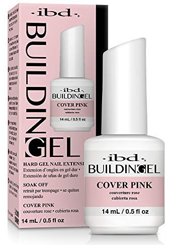 IBD Building Gel Cover Pink, Lot de 1 (14 ml) - MADE IN USA - Gel de construction LED/UV 2-en-1 pour l'extension des ongles