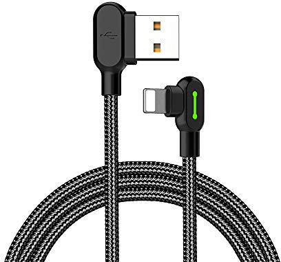 Mcdodo Câble USB Lightning coudé CA-4674 avec LED, 0.5m - Noir