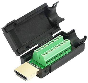 Cerrxian, Adattatore per morsettiera a vite HDMI, placcato in oro, da HDMI maschio a terminale senza saldatura, connettore con modulo di segnale, con involucro
