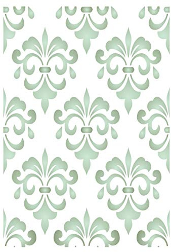 Schablone, Damast, 11,43 x 16,51 cm – Stencil Company Original Flower Stencil Mask verwendet um Textur, Design und Akzente zu gemischten Media-Hintergründen hinzuzufügen.