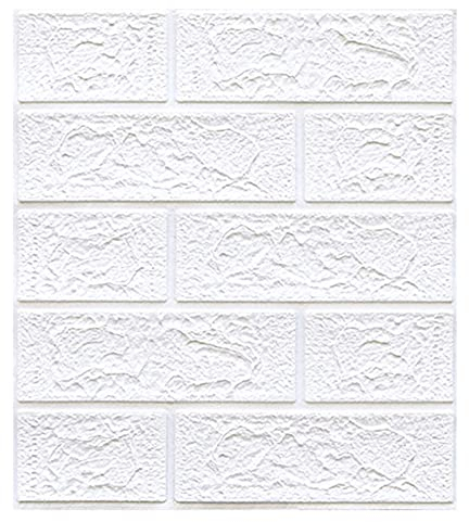 XiinxiGo Wandverkleidung Steinoptik, 3D Wandpaneele Steinoptik, Styropor-Paneele Backsteinoptik für Wohnzimmer Schlafzimmer Küche Home Office,Weiß 4,2Stück(35 * 38 cm *4.5MM)