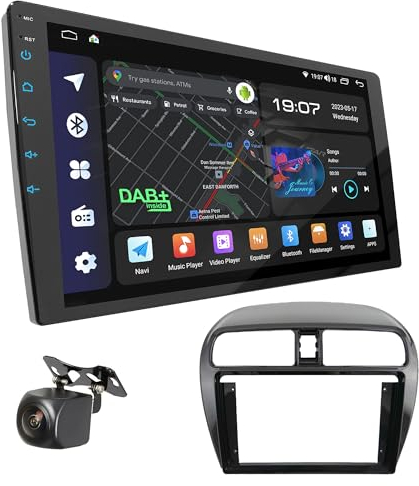 UGAR Kompatibel für Mitsubishi Mirage, Space Star 2012-2018 9 Zoll Android 14 DSP 4GB+64GB Autoradio HD Voll-Touchscreen GPS-Navigation