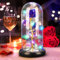DASIAUTOEM Rose Eternelle sous Cloche, Cadeau pour Saint Valentin, Rose Belle et La Bete, Rose en Verre Fleur Eternelle Rose Dôme en Verre Fleur Artificielle, Original Cadeau Femme Copine Anniversaire