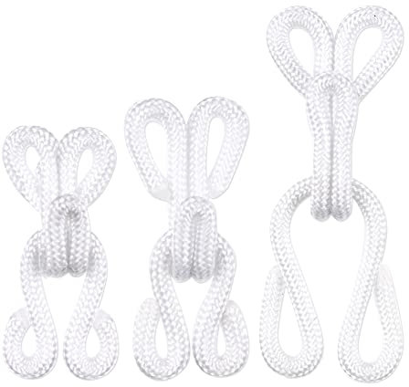 Grandi ganci da cucito coperti e chiusura a occhio, gioielli per libri, artigianato, chiusura per reggiseno, bianco, L