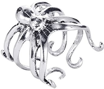 Wdhybwcx Gothic Simulation Animal Spider Ring für Frauen Männer Finger Verstellbarer Ring Punk Style Halloween Parodie Spielzeug Zubehör-Resizable,M-X20034065-Silber