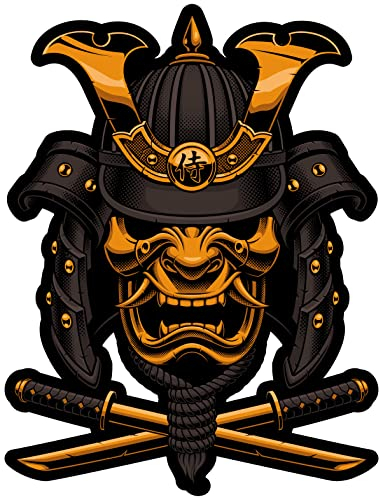 Samunshi Yakuza Kabuto Maske Samurai Maske Aufkleber Autoaufkleber für Motorrad Fahrrad Roller oder Auto Sticker Japan Yakuza Dämonen Maske Gesicht (15x20cm Yakuza Kabuto Maske Samurai Mask)