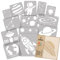 NAKLEO Schablonen Malen für Kinderzimmer, 14 Stück Set 9x12 bis 23x34cm Kosmos Galaxie, Wiederverwendbare Kunststoff Malvorlage Raumdekoration, Basteln DIY Wand Möbel Papier Stoff