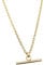 Source 18 inch T-bar Pendant Necklace with 2mm 18ct Gold plated Diamond Cut Trace Chain