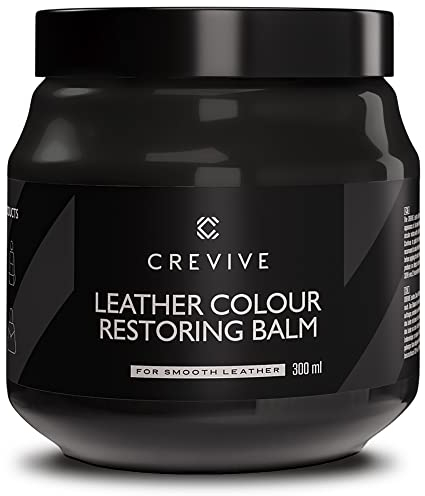 CREVIVE Leather Restorer Black 300 ml - Leather Colour Restorer - Leather Restorer for Sofas - Black Leather Restorer
