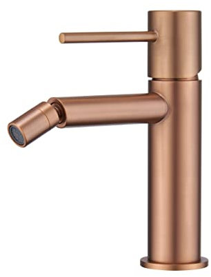MIICE - Rubinetto bide - Monocomando rubinetto per WC acqua fredda/calda - Rubinetto igienico WC - SERIE MONZA Oro Rosa Spazzolato - BDM039-2ORC
