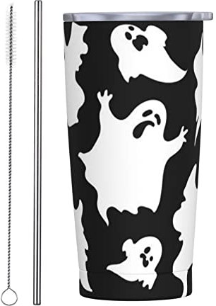 LOUJIN Tazza da viaggio da 20 once Halloween Goth Tumbler con cannuccia e coperchio Tazza da caffè isolata in acciaio inossidabile a prova di perdite per tazza calda fredda