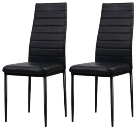 HOME DESIGN & CONFORT Pack de 2 Sillas de Comedor Tapizadas - Sillas Cocina Tapizadas - Sillas Comedor Pack 2 (Black, 2)