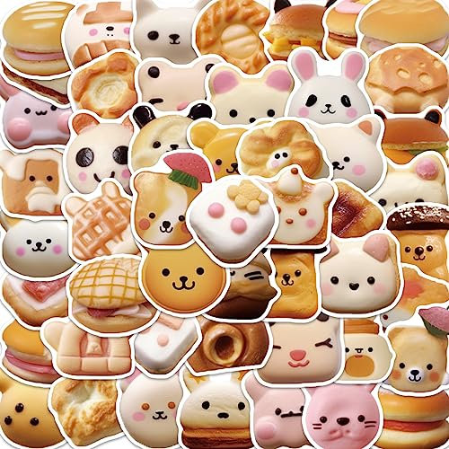 Kekse Aufkleber für Laptop (50 PCS),Geschenk für Kinder Jugendliche Erwachsene Jungen,Cookies Stickers Wasserdicht Vinyl Aufkleber für Scrapbook,Skateboard,Auto,Gepäck