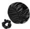 Yonchic Three-Layer Terry Cloth Lined Shower Cap, with 2-Piece Adjustable Silk Hair Ties, Microfiber Waterproof Reusable Large Size Shower Cap for Women Long Thick Hair (Black)