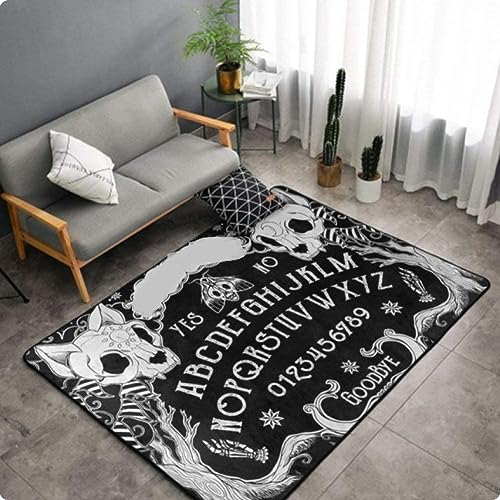 UNOMAK Moderner Totenkopf Teppich Wohnzimmer Wohnkultur Schwarz Großflächige Teppiche Schlafzimmer rutschfeste Fußmatte Teppich Grau 200X300CM