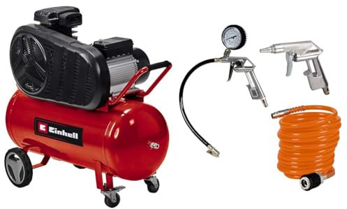 Einhell Compresseur TE-AC 270/24/10 (Puissance moteur 1800W, Capacité de la cuve : 24 L, Clapet anti-retour, Vis de purge)