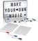EASYmaxx LED Leuchtkasten mit Farbwechsel plus Schreibset | 173 Buchstaben mit Sonderzeichen + Symbole, A4 - Format | Batteriebetrieben, USB Anschluss