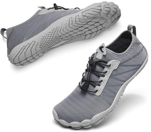 HIITAVE Herren Barfuß-Wasserschuhe, Strand-Aqua-Socken, schnell trocknend, für Outdoor-Sport, Wandern, Schwimmen, Surfen, Dunkel_Grau, 42 EU