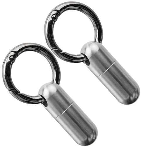 MEYAGOT 2 Pack Pillendose Schlüsselanhänger, Pillendose Schlüsselanhänger Titan, Pillendose Schlüsselanhänger Wasserdicht 34mm Für Outdoor Campin Reisen, Klein Für Unterwegs Titanlegierung