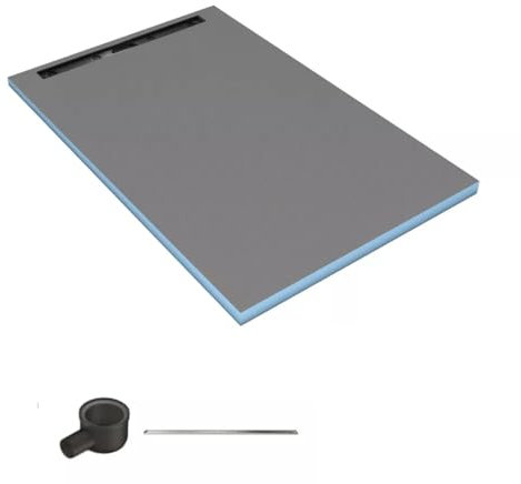 Receveur de douche à carreler 120 x 100 cm WEDI Fundo Riolito Neo avec écoulement horizontal + barrette de finition 70 cm